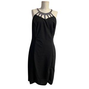 Zenobia Adorned Neckline Sleeveless Little Black Dress Size XL NWT